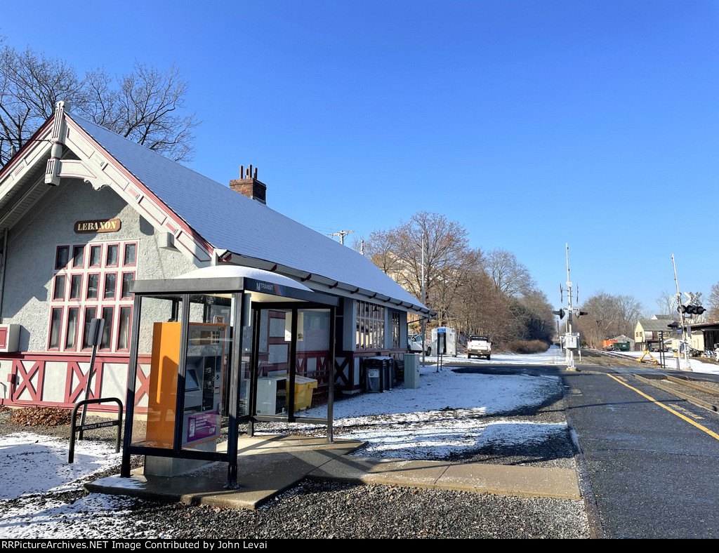  Lebanon Station-looking west. We can see the original CNJ Station building on the left 